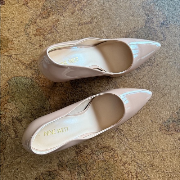 Nine West Glossy Nude Heels - Picture 3 of 13
